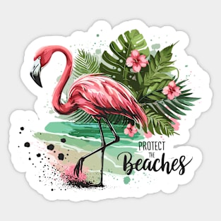 Protect the Beaches - Flamingo Sticker